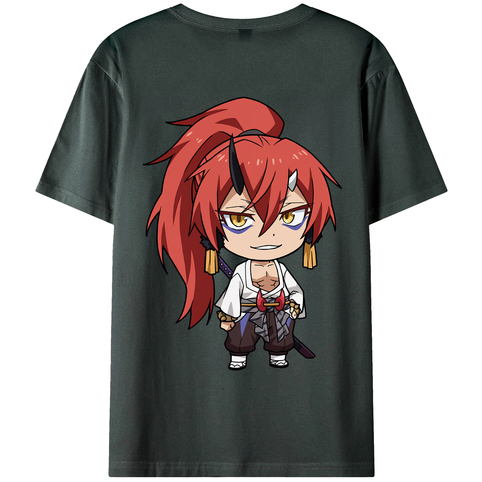 （画像用） 転スラ Regarding Reincarnated to Slime 綿100％ メンズ半袖Tシャツ（バックプリント） 通気性